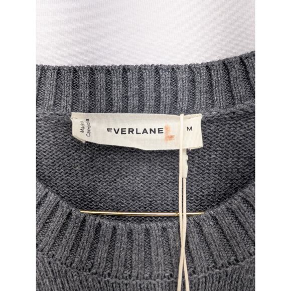 NWT Everlane The Heritage Cotton Crew in Charcoal Heather size Medium - Picture 7 of 8